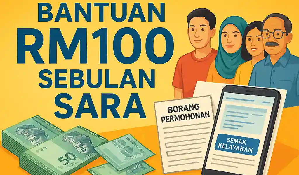 Bantuan RM100 Sebulan SARA Semak & Bayaran